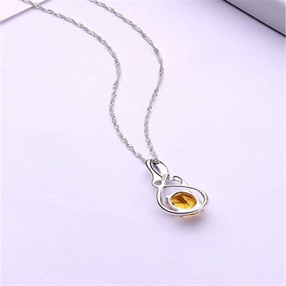 💎 Big Oval Royal Charming Twisted Silver Oval Necklace for WomenEVGG1002 - Picture 4 of 4